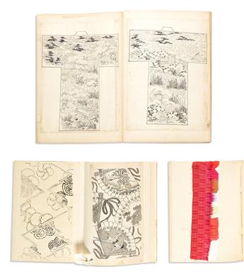 (JAPAN -- TEXTILES.) Archive of 19th and 20th century albums of original kimono design.